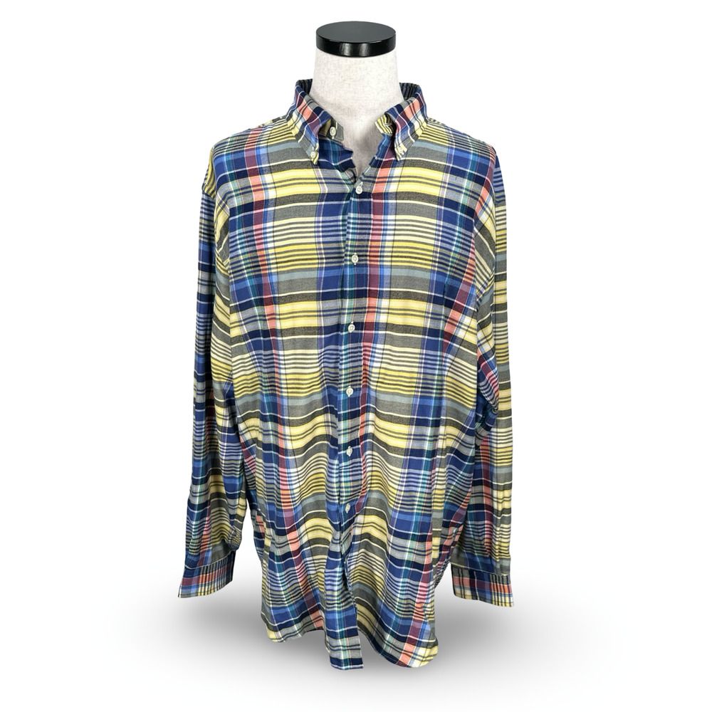 Polo Ralph‎ Lauren Light Flannel Shirt Men’s 2XLT Multi Plaid Performance Button